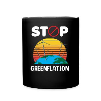 Greenflation Stop Inflation Énergie verte - Mug uni - noir - Devant