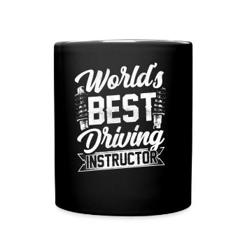 Der Beste Fahrlehrer Der Welt Fahrschule Beruf - Tasse einfarbig - Schwarz - Vorne