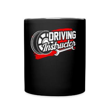 Fahrlehrer Fahrschule Fahrstunde Fahrschüler - Tasse einfarbig - Schwarz - Vorne
