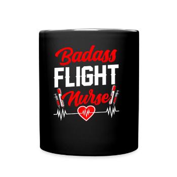 Knallharte Flight Nurse Flugkrankenschwester Beruf - Tasse einfarbig - Schwarz - Vorne