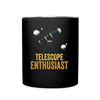 Telescope Enthusiast Space Stars Universe - Full Colour Mug - black - Front