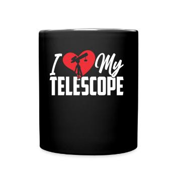 J’adore les étoiles de l’univers de mon télescope spatial - Mug uni - noir - Devant