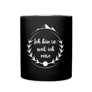 Reisen Weltreise Reise - Tasse einfarbig - Schwarz - Vorne