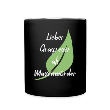 Vegan Veganer Tierschutz Vegetarier Vegetarisch - Tasse einfarbig - Schwarz - Vorne