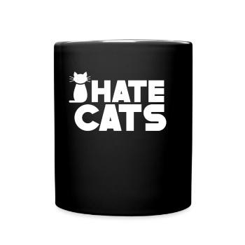 I Hate Cats Animal Dog Lover puppy - Full Colour Mug - black - Front