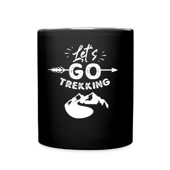 Los Geht's Zum Trekking Liebhaber Wandern Wanderer - Tasse einfarbig - Schwarz - Vorne