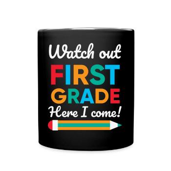 Attention à la première année ici je viens Rainbow Girls - Mug uni - noir - Devant