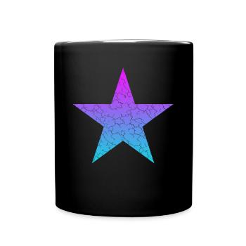 blue star purple star Stern Vintage - Tasse einfarbig - Schwarz - Vorne