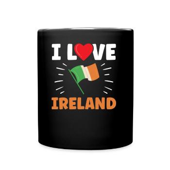 Ich Liebe Irland Ire Irisch St. Patricks Day - Tasse einfarbig - Schwarz - Vorne