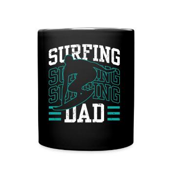 Surfender Vater Surfen Surfing Surfbrett Surfer - Tasse einfarbig - Schwarz - Vorne