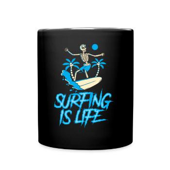 Surfing is life Surfboard Surfer Surfing - Full Colour Mug - black - Front