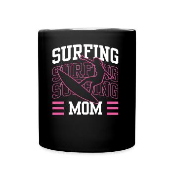 Surf Mama Surf Surf surf surf surfeur - Mug uni - noir - Devant