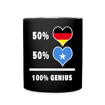 Deutschland und Somalia 100% Genial / Geschenk - Tasse einfarbig - Schwarz - Vorne