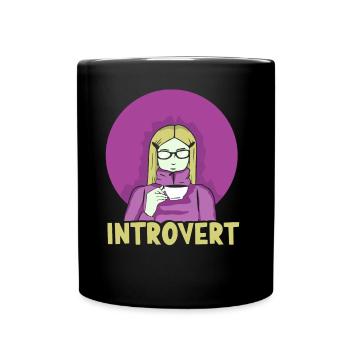 Introverted Sarcasm Introverted Shy - Full Colour Mug - black - Front