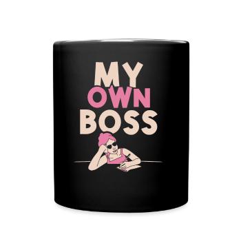 My Own Boss Self-Employed Freelancer - Full Colour Mug - black - Front