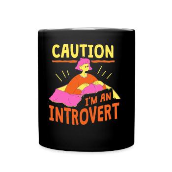 Attention Je suis un introverti timide - Mug uni - noir - Devant