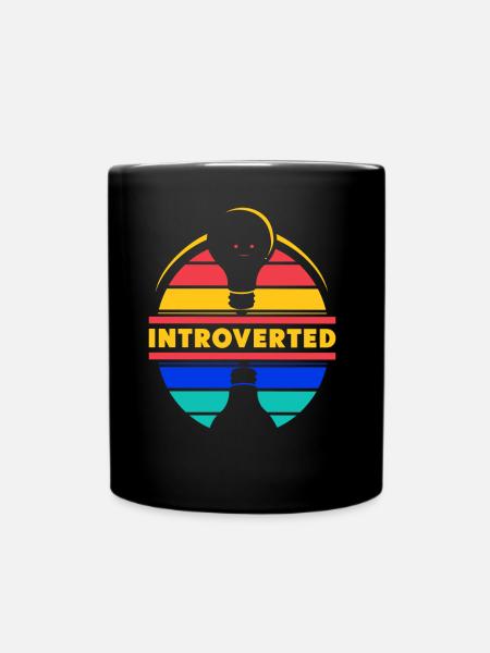 Introverted Introverted Sarcasm Shy - Full Colour Mug - black