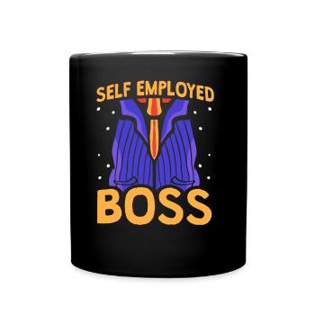 Self-employed boss Freelancer Self-employed - Full Colour Mug - black - Front