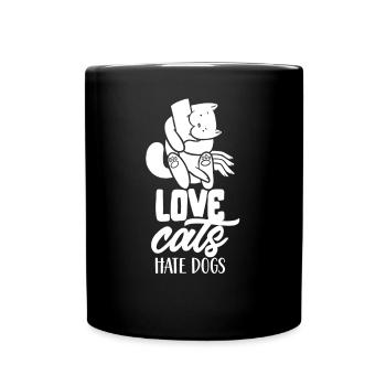 Dear Cats Hate Dogs Cat Pet Lover - Full Colour Mug - black - Front