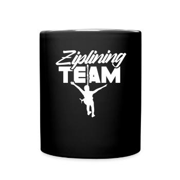 Ziplining Team Sprüche Sport Zipline Seilrutsche - Tasse einfarbig - Schwarz - Vorne