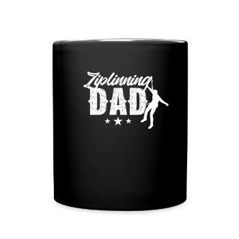 Ziplining Papa Sport Zipline Sprüche Seilrutsche - Tasse einfarbig - Schwarz - Vorne