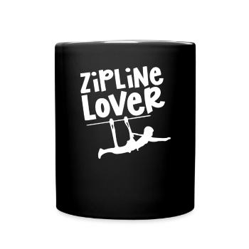 Ziplining Liebhaber Sport Zipline Seilrutsche - Tasse einfarbig - Schwarz - Vorne