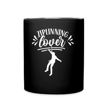 Ziplining Liebhaber Seilrutsche Sport Zipline - Tasse einfarbig - Schwarz - Vorne