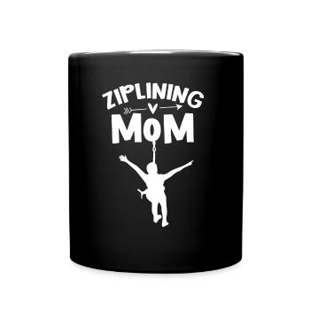 Ziplining Mama Sport Zipline Sprüche Seilrutsche - Tasse einfarbig - Schwarz - Vorne