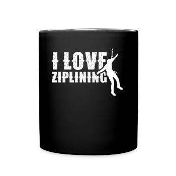 Ich Liebe Ziplining Seilrutsche Zipline Sport - Tasse einfarbig - Schwarz - Vorne