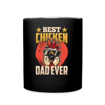 Der Beste Hühner Papa Aller Zeiten Huhn Vater - Tasse einfarbig - Schwarz - Vorne