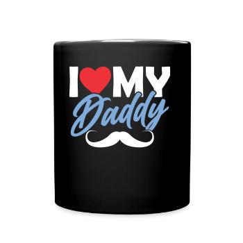 J’aime Mon Papa Papa Père Père Fête des Pères - Mug uni - noir - Devant