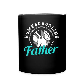 Father With HomeSchool Papa Homeschool Father's Day - Full Colour Mug - black - Front