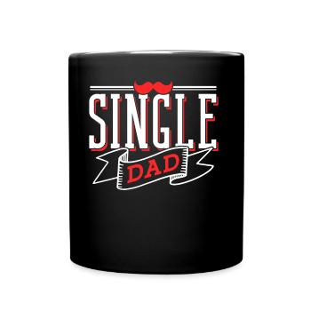 Alleinerziehender Vater Papi Papa Alleinerziehend - Tasse einfarbig - Schwarz - Vorne