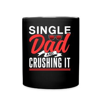 Alleinerziehender Vater Papi Papa Alleinerziehend - Tasse einfarbig - Schwarz - Vorne