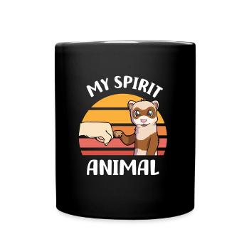 Frettchen - Tasse einfarbig - Schwarz - Vorne