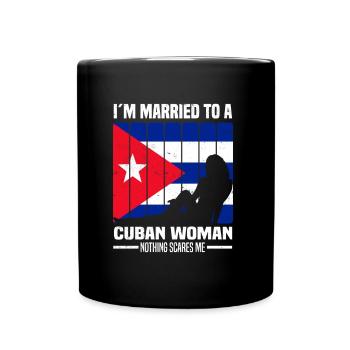 Kuba Ehefrau | Kubaner Kubanisch Flagge Geschenke - Tasse einfarbig - Schwarz - Vorne