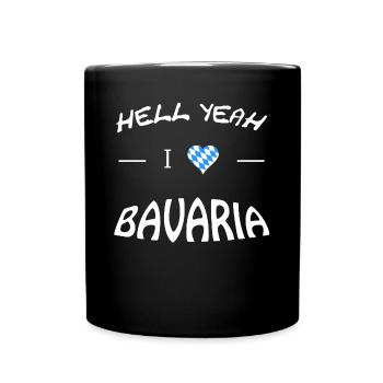 Hell Yeah i love bavaria - Tasse einfarbig - Schwarz - Vorne