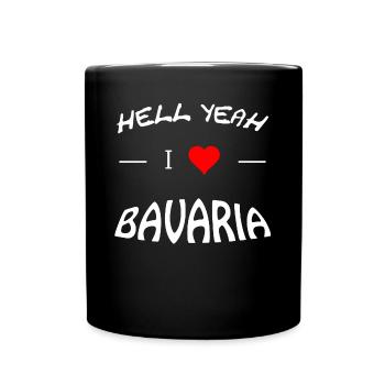 Hell Yeah i love bavaria - Tasse einfarbig - Schwarz - Vorne