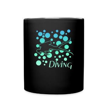 diving tauchen - Tasse einfarbig - Schwarz - Vorne