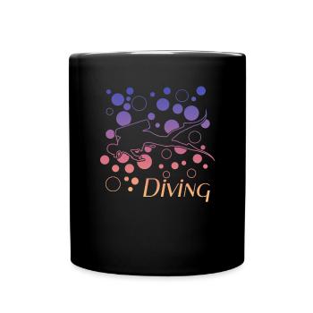 diving tauchen - Tasse einfarbig - Schwarz - Vorne