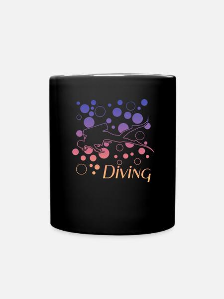 diving tauchen - Tasse einfarbig - Schwarz