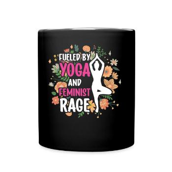 Driven by yoga and feminist anger women - Full Colour Mug - black - Front