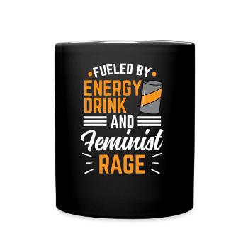 Alimenté par les boissons énergisantes et la colère féministe - Mug uni - noir - Devant
