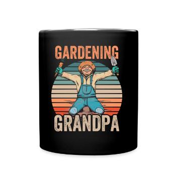 Gartenarbeit Opa Gärtner Großvater Garten - Tasse einfarbig - Schwarz - Vorne