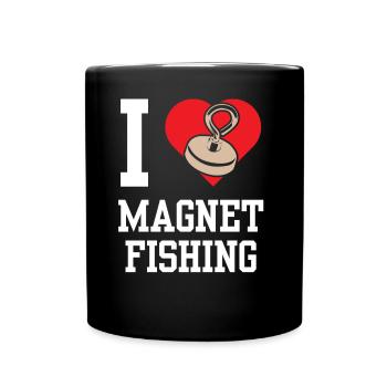 I love Magnet Fishing Magnetic Fishing - Full Colour Mug - black - Front