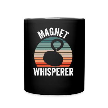 Magnet Flüsterer Magnetfischer Magnetfischen - Tasse einfarbig - Schwarz - Vorne