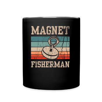 Magnetfischer Magnet Magnetfischen - Tasse einfarbig - Schwarz - Vorne