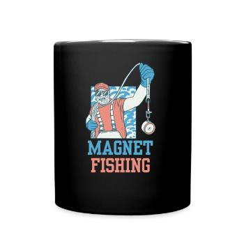 Magnetfischen Magnet Magnetfischer - Tasse einfarbig - Schwarz - Vorne