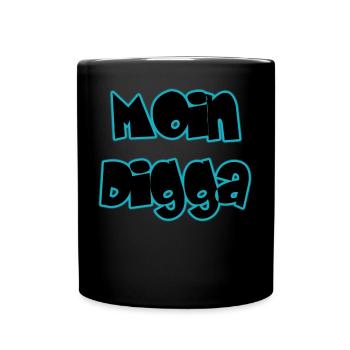 Moin Digga - Tasse einfarbig - Schwarz - Vorne