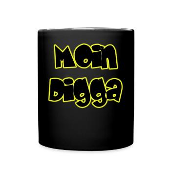 Moin Digga - Tasse einfarbig - Schwarz - Vorne